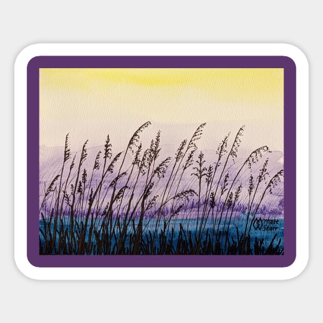 Sea oats by dawns early light Sticker by Matt Starr Fine Art